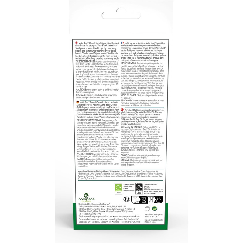 Vet's Best Dental Care Kit набір для гігієни порожнини рота собак, 100 мл - фото 2