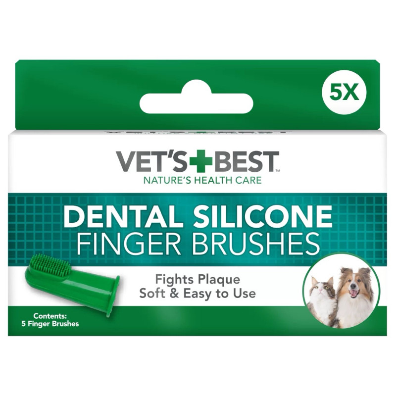 Vet's Best Finger Toothbrush набор зубных щеток на палец для собак и котов, 5 шт