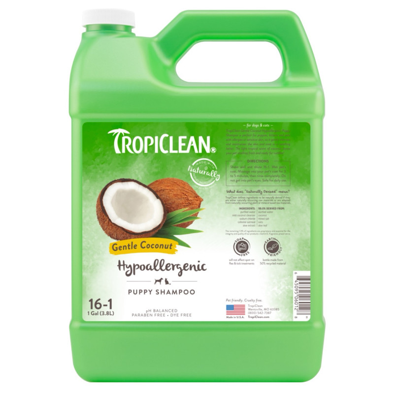 TropiClean Puppy And Kitten Shampoo гипоалергенный шампунь для щенят и котят, 3.79 л
