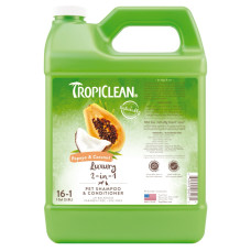 TropiClean Luxury 2-in-1 шампунь-кондиционер с папайей и кокосом для собак и котов, 3.79 л