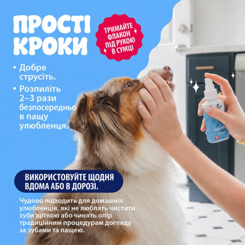 SynergyLabs Dental Fresh Oral Spray спрей від зубного нальоту для собак та котів, 89 мл - фото 3