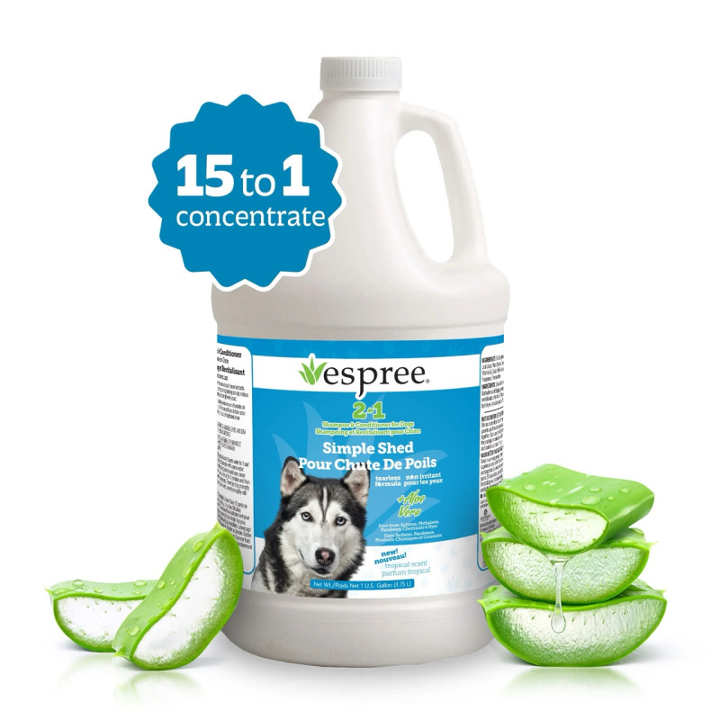 Espree Simple Shed Dog Shampoo & Conditioner шампунь-кондиционер для собак в период линьки, 3.79 л - фото 3