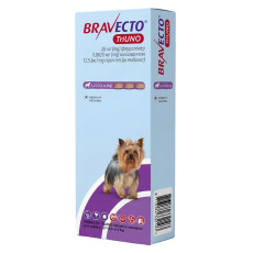 Bravecto TriUNO таблетки от клещей, блох и глистов для собак 1.25-2.5 кг, 3 шт