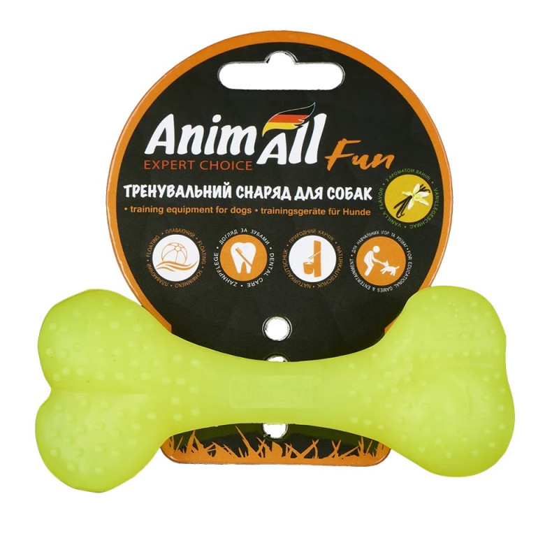 AnimAll Fun Bone ароматизована іграшка для собак, 12 см, жовтий