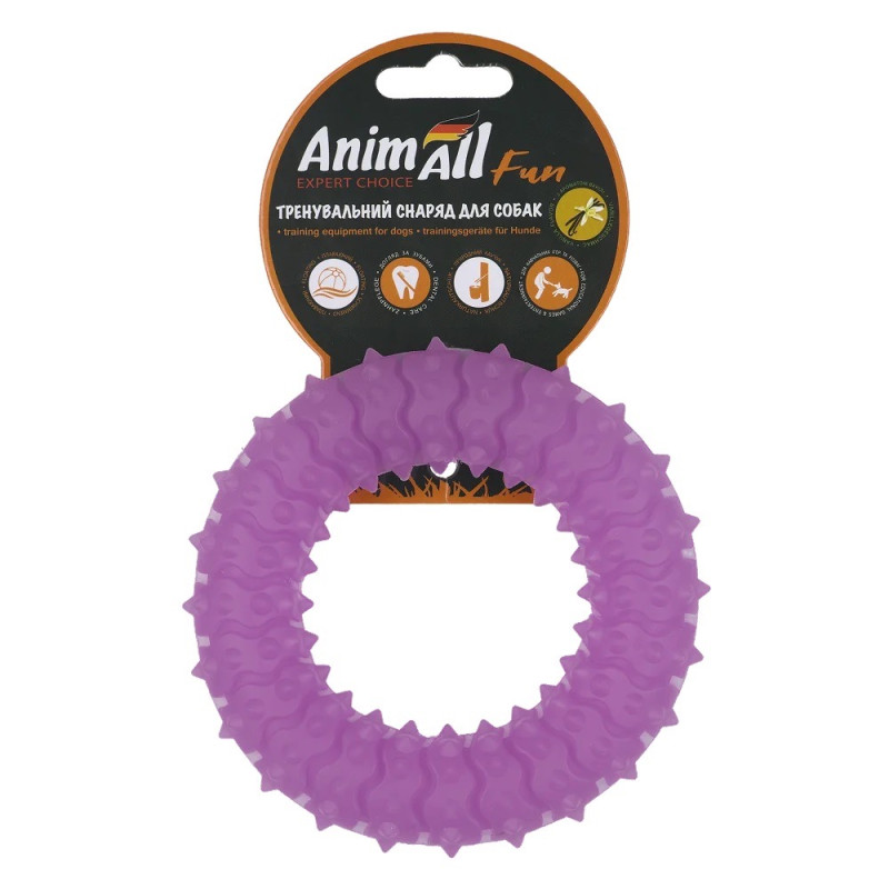 AnimAll Fun Ring игрушка для собак, 12 см, фиолетовый