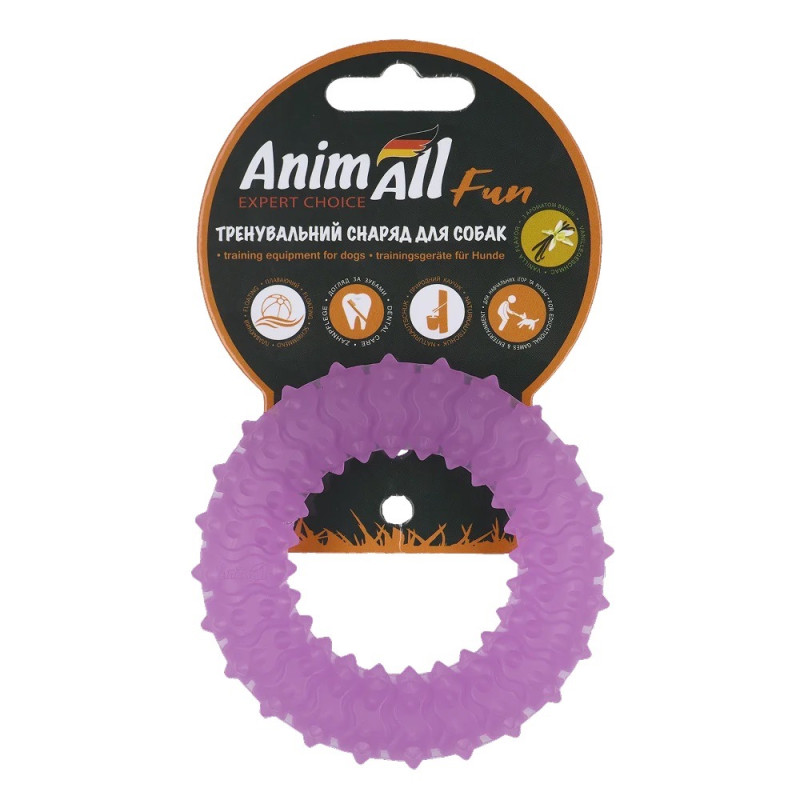 AnimAll Fun Ring игрушка для собак, 9 см, фиолетовый