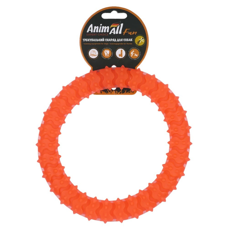 AnimAll Fun Ring игрушка для собак, 20 см, оранжевый