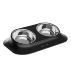 AnimAll Double Bowl миска для тварин подвійна на підставці, 2 шт х 420 мл, чорний