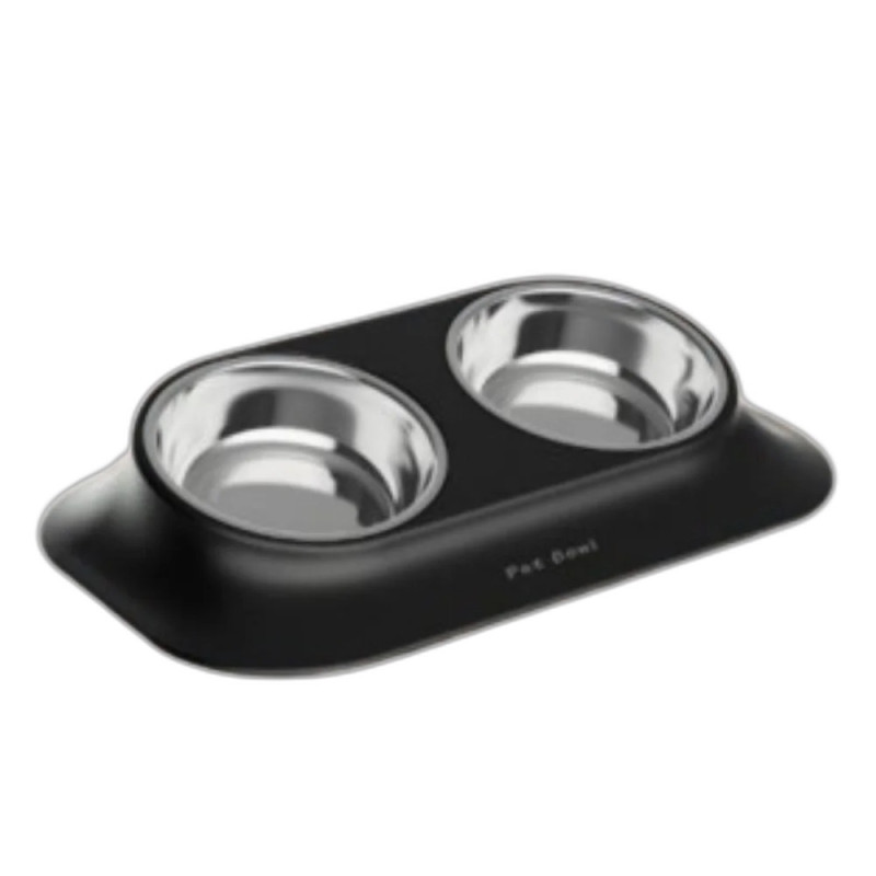 AnimAll Double Bowl миска для тварин подвійна на підставці, 2 шт х 420 мл, чорний