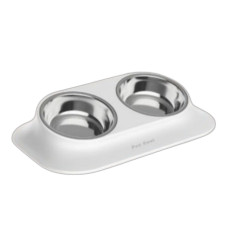 AnimAll Double Bowl миска для тварин подвійна на підставці, 2 шт х 420 мл, білий