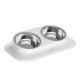AnimAll Double Bowl миска для животных двойная на подставке, 2 шт х 420 мл, белый - фото 1