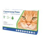Стронгхолд Плюс капли от блох и клещей для котов 5-10 кг, 3 пип