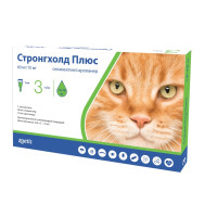 Стронгхолд Плюс капли от блох и клещей для котов 5-10 кг, 3 пип