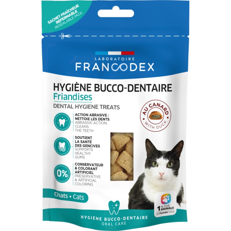 Francodex Dental Hygiene Treats For Cats ласощі для чищення зубів у котів, 65 гр