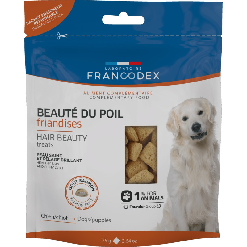 Francodex Hair Beauty Treats Dogs/Puppies лакомства для кожи и шерсти у собак, 75 гр