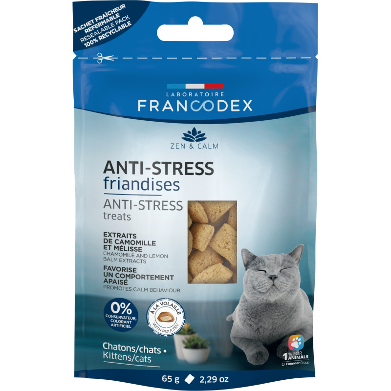 Francodex Anti-Stress Treats For Cats лакомство для котов с успокаивающим эффектом, 65 гр