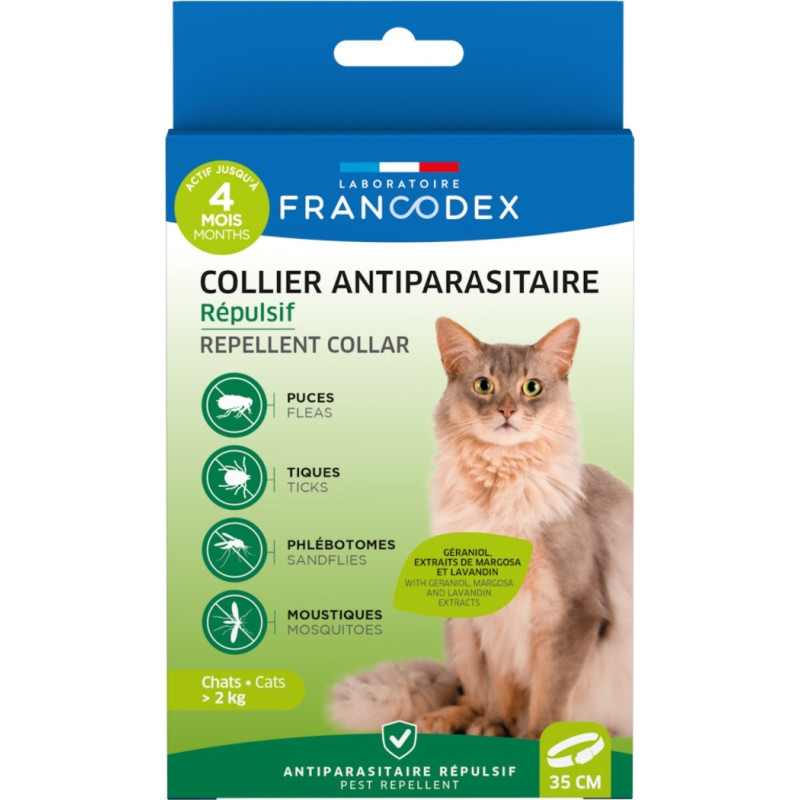 Francodex Repellent Collar ошейник от блох и клещей для кошек, 35 см