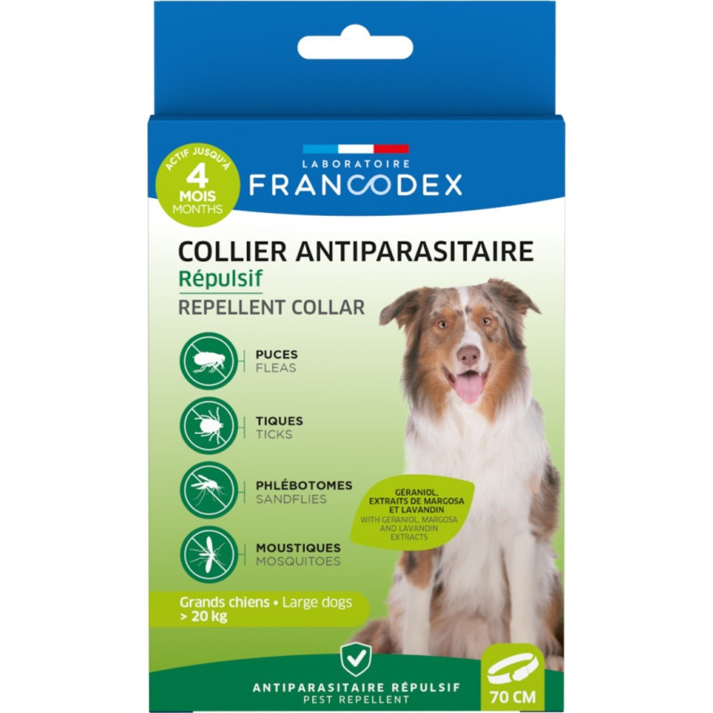 Francodex Repellent Collar ошейник от блох и клещей для собак, 72 см