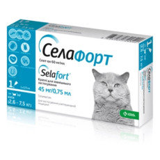 Селафорт капли от блох и глистов для котов 2.6-7.5 кг, 1 пип