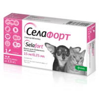 Селафорт краплі від бліх та глистів для котів та собак до 2.5 кг, 1 піп