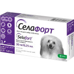 Селафорт капли от блох и глистов для собак 2.6-5 кг, 1 пип