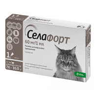 Селафорт капли от блох и глистов для котов 7.6-10 кг, 1 пип