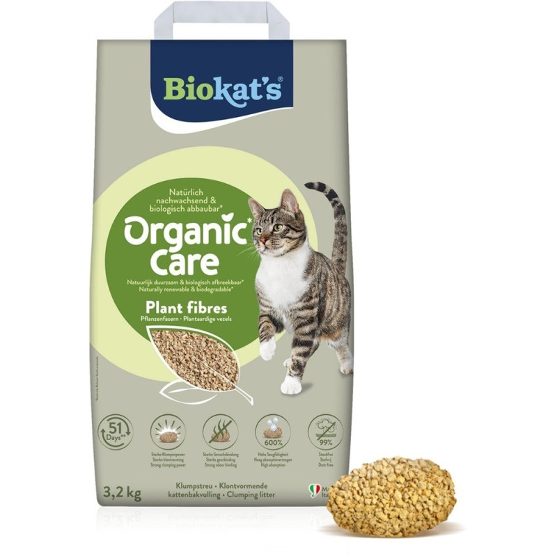 Biokat's Organic Care растительный наполнитель для кошачьего туалета, 3.2 кг - фото 2