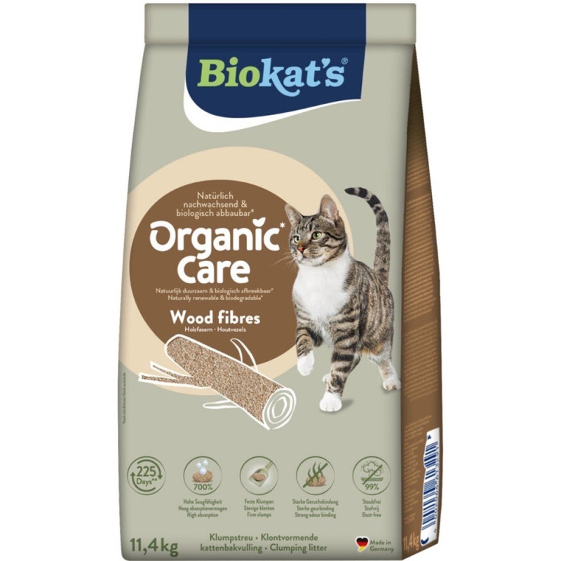 Biokat's Organic Care деревний наповнювач для котячого туалету, 11.4 кг
