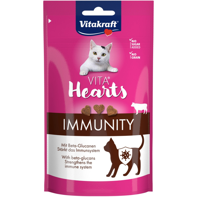 Vitakraft Vita Hearts Beef ласощі для котів з яловичиною та бета-глюканами, 40 г