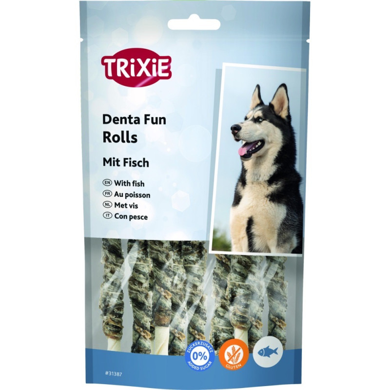Trixie Denta Fun Rolls Mit Fish лакомство для собак с рыбой, 12 см