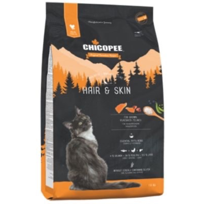Chicopee HNL Cat Hair & Skin сухой корм для котов с птицей и лососем, 1.5 кг