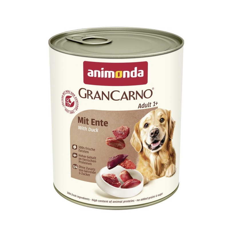 Animonda GranCarno Adult Duck влажный корм с уткой для взрослых собак, 800 гр