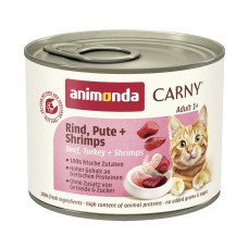 Animonda Carny Adult Beef Turkey Shrimps влажный корм с говядиной, индейкой и креветками для котов, 200 гр