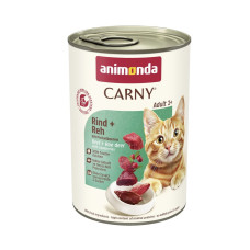 Animonda Carny Adult Beef Venison With Cowberries влажный корм с говядиной, олениной и брусникой для котов, 400 гр