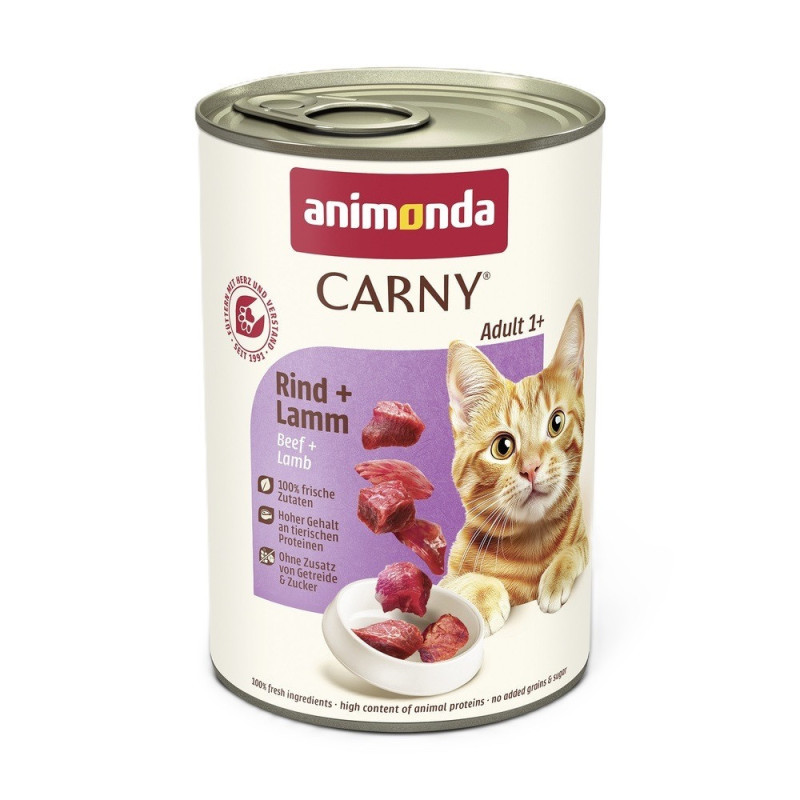 Carny Adult Beef Lamb влажный корм с говядиной и ягненком для котов, 400 гр
