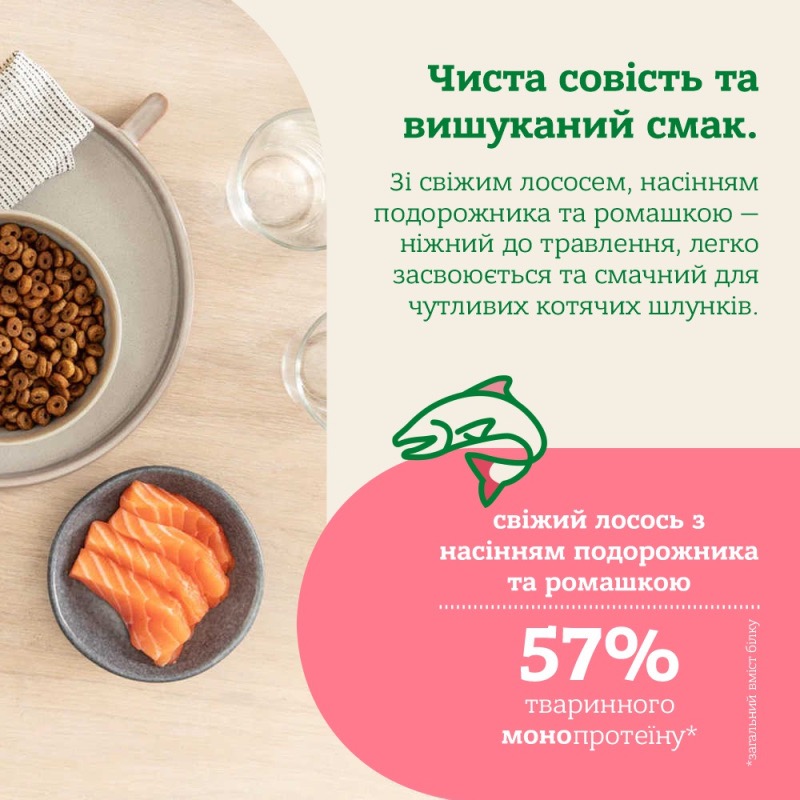 Mera Cats Nature Sensitive Lachs сухий корм із лососем для котів із чутливим травленням, 2 кг - фото 3