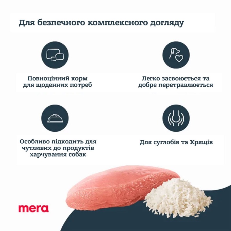 Mera Pure Sensitive Dog Adult Truthahn & Reis сухой корм с индейкой для взрослых собак всех пород 4 кг - фото 4
