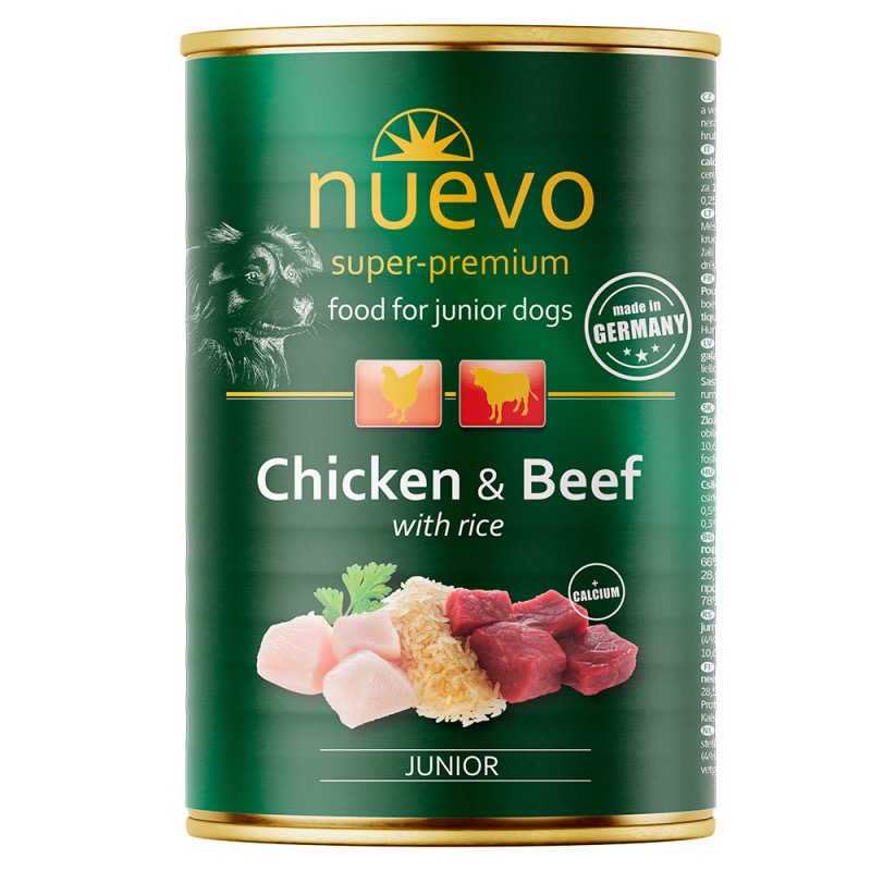 Nuevo Junior Chicken & Beef вологий корм з куркою та яловичиною для щенят, 400 г