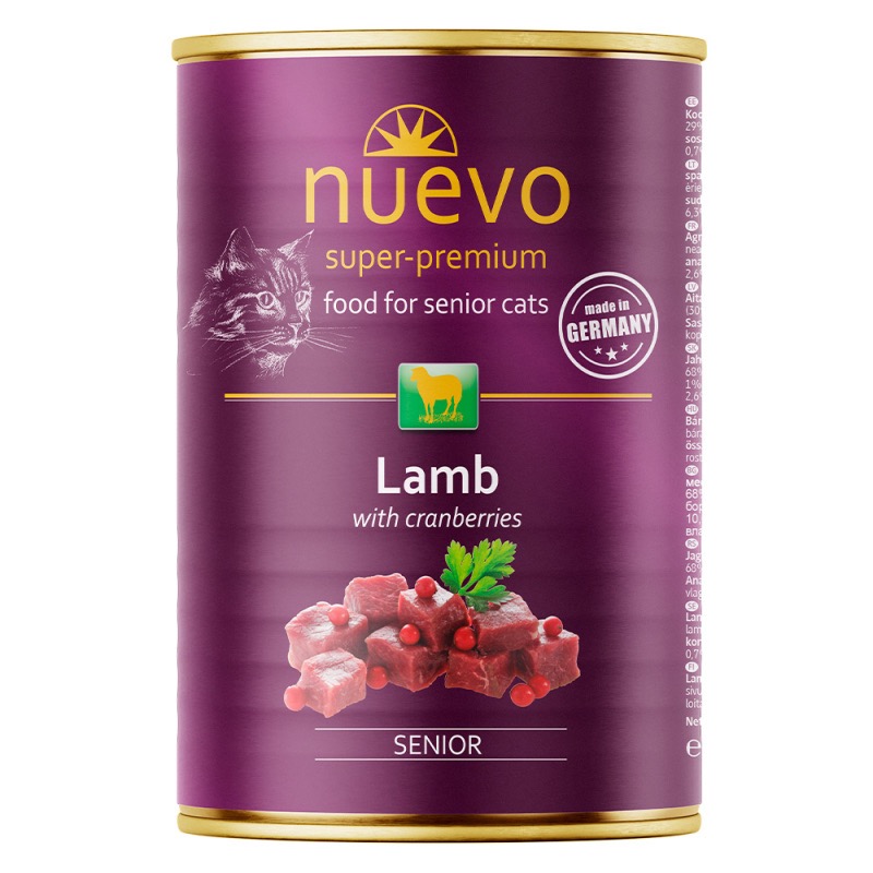 Nuevo Senior Lamb влажный корм с ягненком для пожилых котов, 400 г