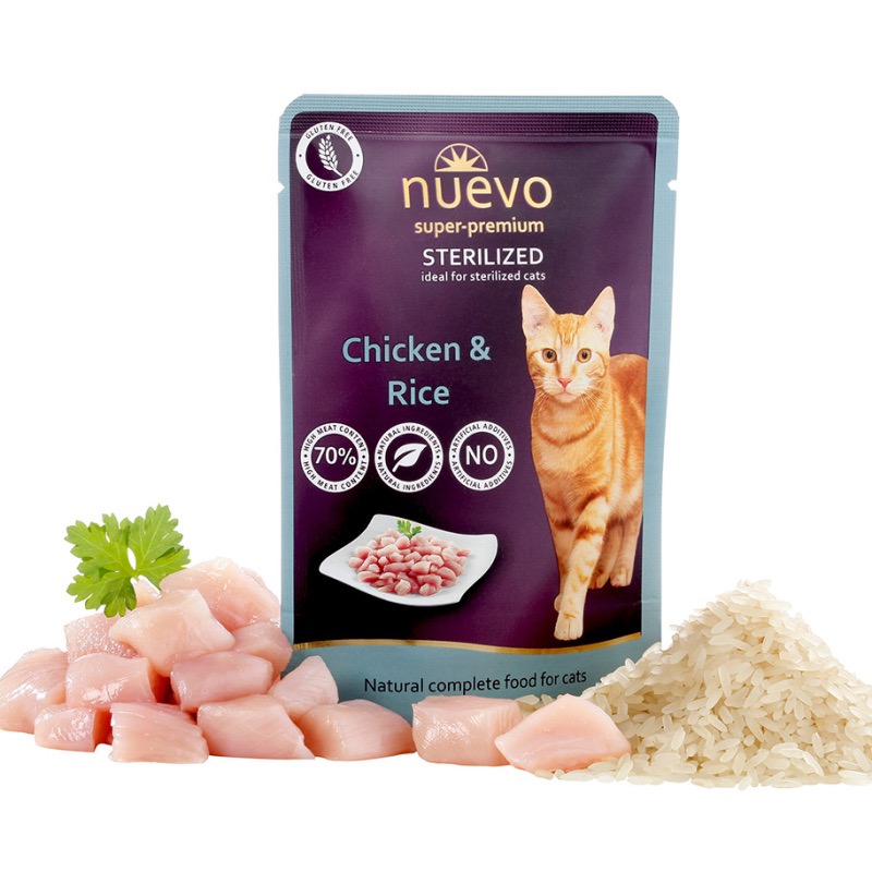 Nuevo Cat Sterilized влажный корм с курицей для стерилизованных котов, 85 г - фото 2