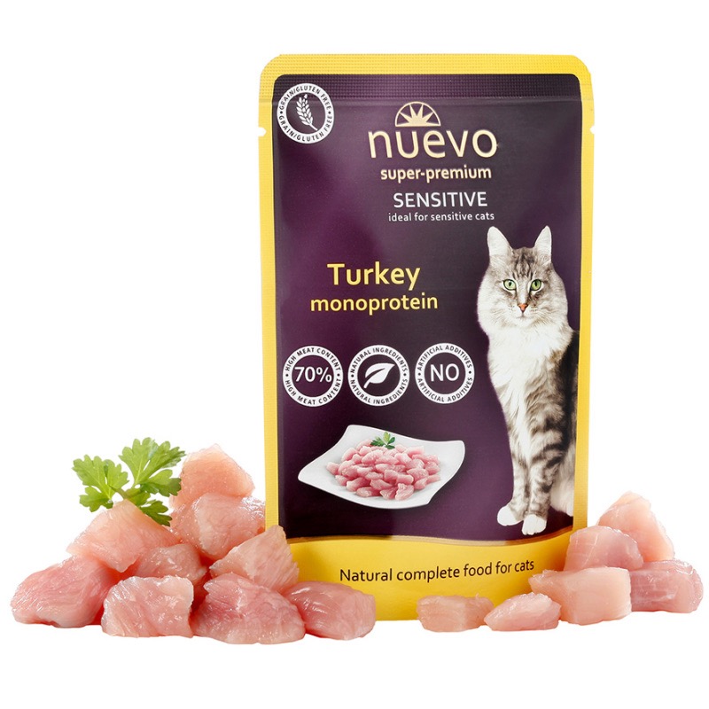 Nuevo Cat Sensitive вологий корм з індичкою для котів з чутливим травленням, 85 г - фото 2