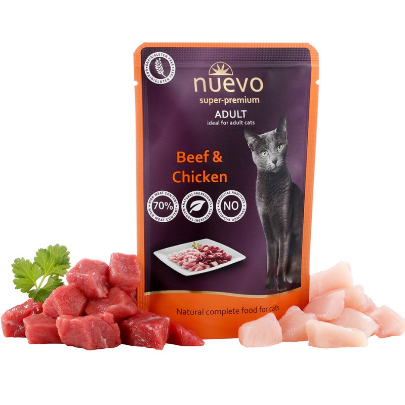 Nuevo Cat Beef & Chicken влажный корм для котов с говядиной и курицей, 85 г - фото 2