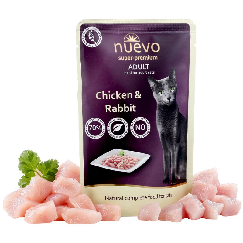 Nuevo Cat Chicken & Rabbit влажный корм для котов с курицей и кроликом, 85 г - фото 2
