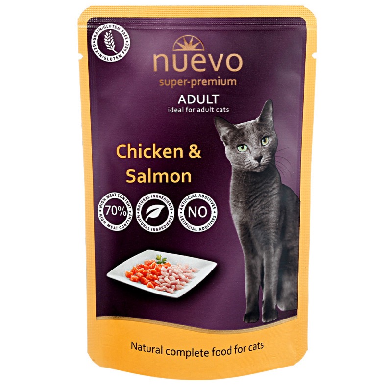 Nuevo Cat Chicken & Salmon вологий корм для котів з куркою та лососем, 85 г