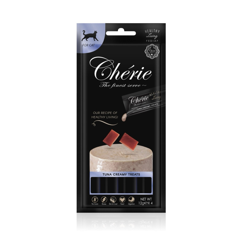 Cherie Healthy Living Creamy Treat Cat Tuna Puree лакомство для котов с тунцом, 12 гр х 4 шт
