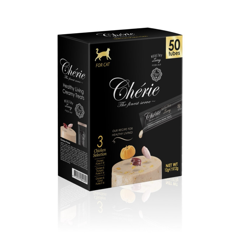 Cherie Healthy Living Creamy Treat Mega Pack Chicken Selection Cat лакомство для котов с курицей, 12 гр х 50 шт