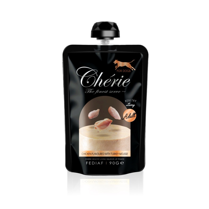 Cherie Pouch Chicken & Turkey Mousse Dog влажный корм с курицей и индейкой для собак, 90 гр