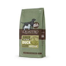 Quattro Junior All Breed Duck сухой корм с уткой для щенят и юниоров, 12 кг
