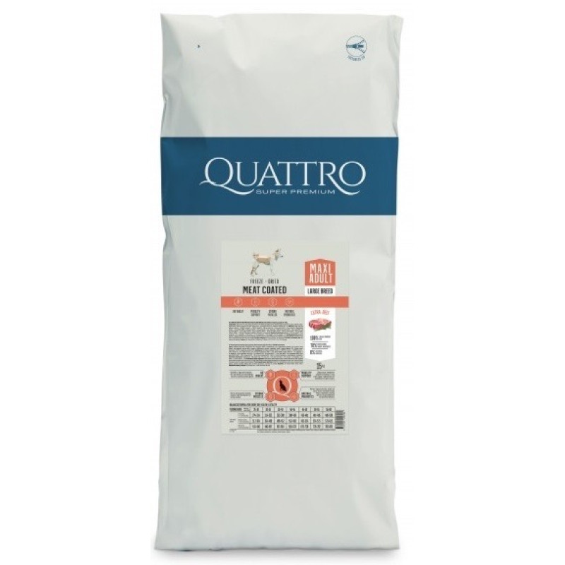 Quattro Adult Maxi Beef сухий корм із яловичиною для собак великих порід, 15 кг