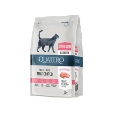 Quattro Cat Sterilized Salmon сухой корм с лососем для стерилизованных котов, 1.5 кг